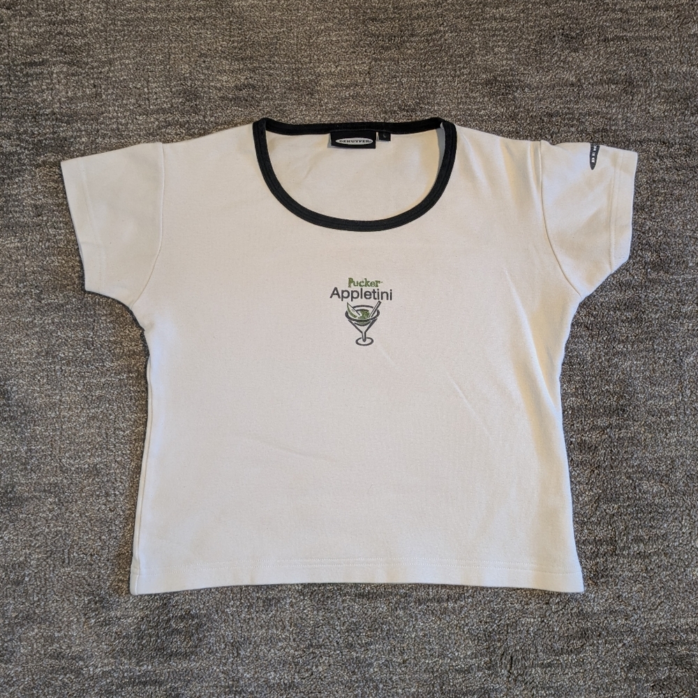 2000s Dekuyper Pucker Appletini Bartender Baby Tee - Large